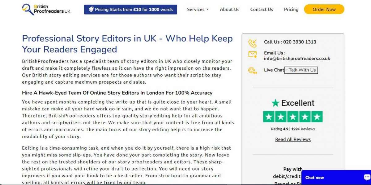 Cheap British Story Editor Services In UK