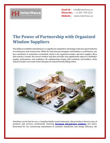 The Power of Partnership with Organized Window Suppliers