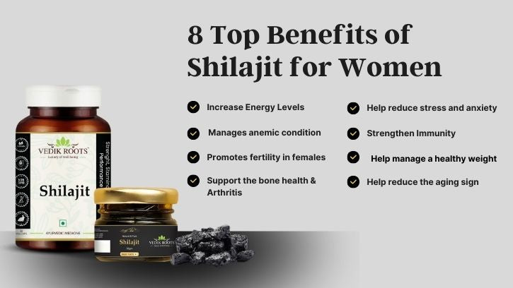 8 Top Benefits of Shilajit for Women - vedikroots  – Vedikroots