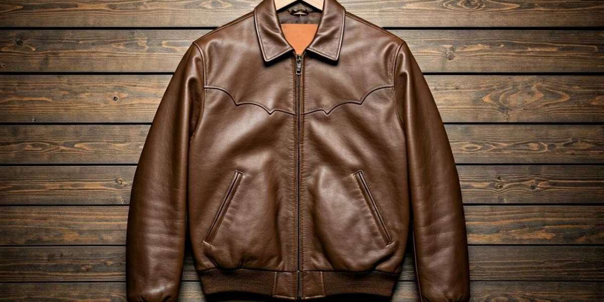 Mens Western Leather Bomber Jackets at ShopperFiesta