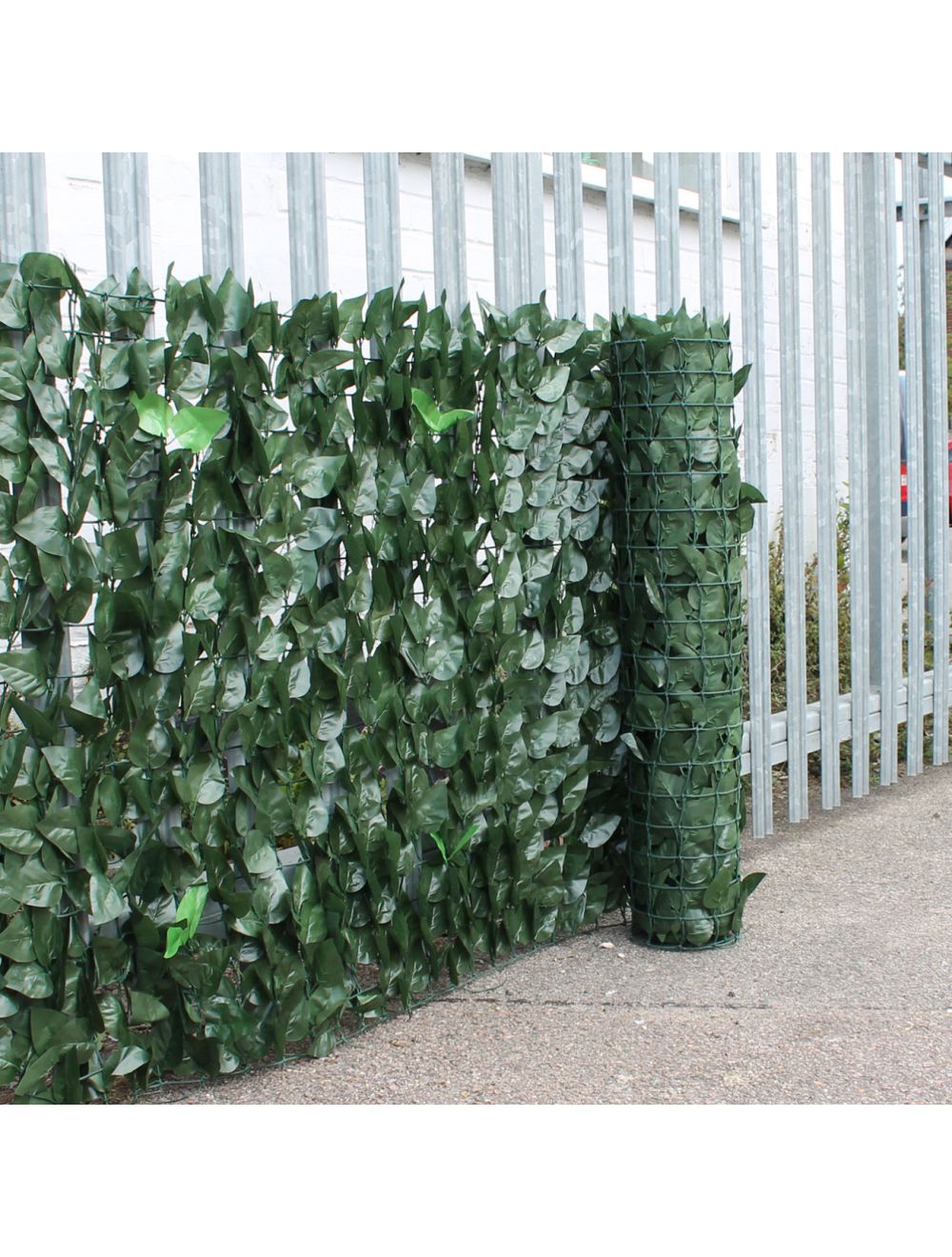 Artificial Hedge Woven Two Leaf Garden Fence Privacy Screening - 1m x 3m - Netting Store