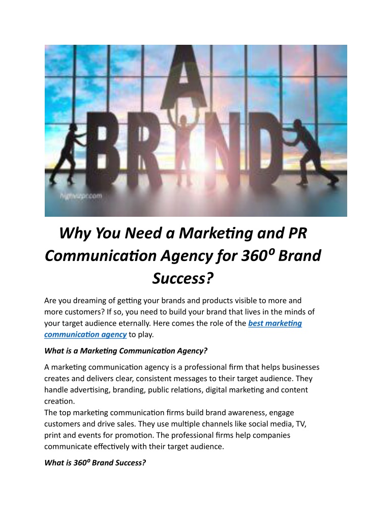 PPT - Why You Need a Marketing and PR Communication Agency PowerPoint Presentation - ID:14257248