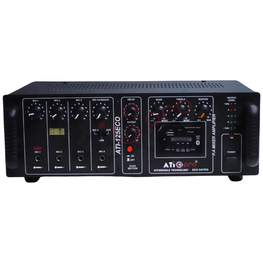 ATI-125ECO – 125 Watt PA Mixer Amplifier with Echo Effect for Clear Vocal Output