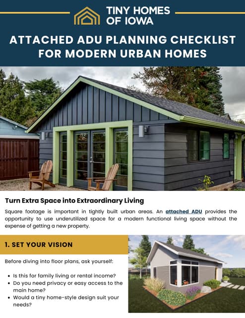 Attached ADU Planning Checklist for Modern Urban Homes | PDF