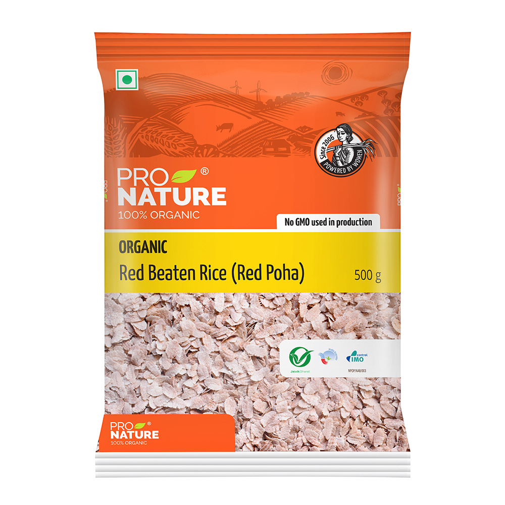 Red Poha (Red Beaten Rice) 500g - Pro Nature Organic Foods