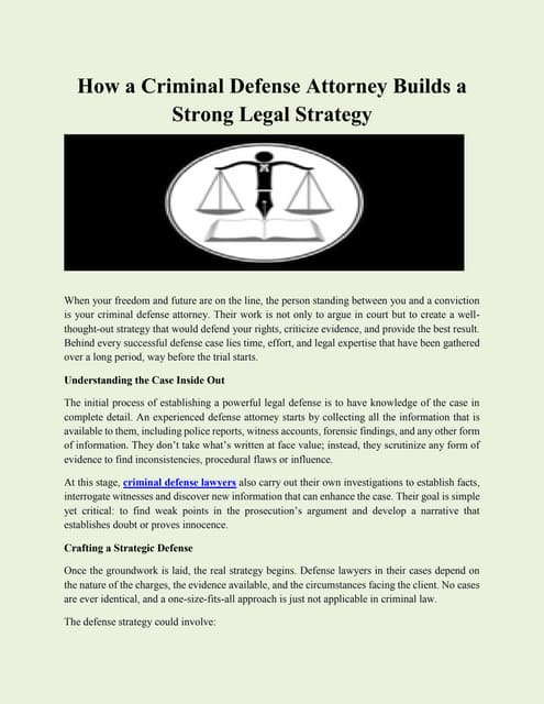 How a Criminal Defense Attorney Builds a Strong Legal Strategy.pdf