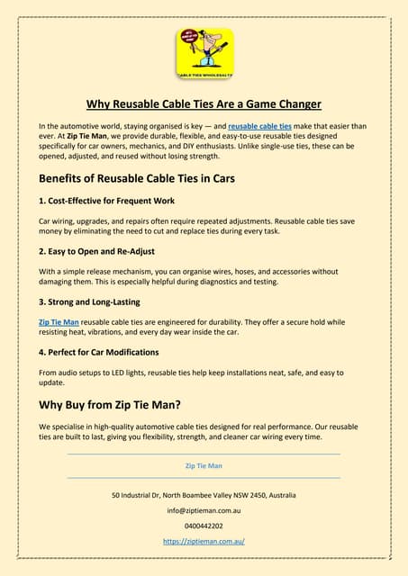 Why Reusable Cable Ties Are a Game Changer | PDF